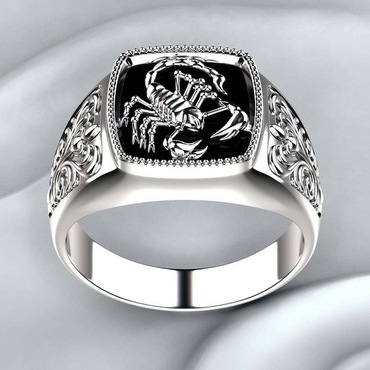 Punk Rock Skull Ring Chic Retro Scorpio Embossed Ring Open Adjustment Ring