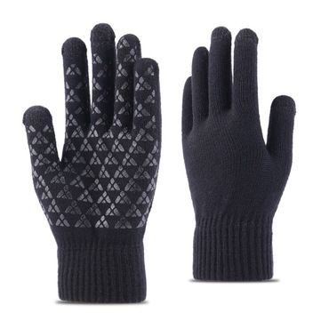 Men's Plus Velvet Thick Chic Knitted Warm Non-slip Gloves