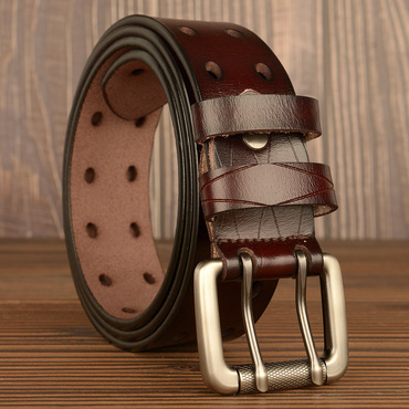 Men's Double Pin Buckle Chic Casual Leather Belt