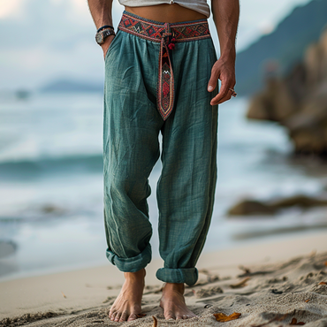 Retro Loose Breathable Men's Chic Linen Casual Pants