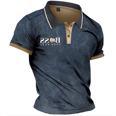 Men's Contrast Short Sleeved Chic Polo T-shirt