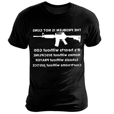 Unisex The Problem Is Chic Not Guns Print Short Sleeved T-shirt