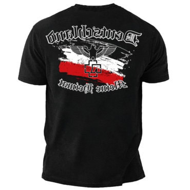 Men's Vintage Rammstein German Chic Eagle Print Short Sleeve Crew Neck T-shirt