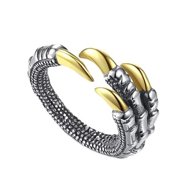 Punk Rock Style Retro Chic Dragon Claw Ring Open Eagle Claw Ring