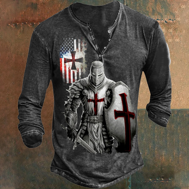 American Crusade Flag Sparta Chic Men's Print T-shirt