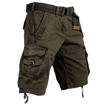 Men's Vintage Multi-pocket Drawstring Chic Cotton Cargo Shorts