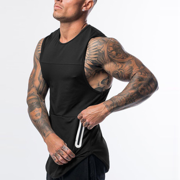 Men's Zipper Quick Drying Chic Breathable Sports Sleeveless T-shirt
