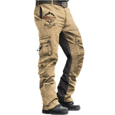 Men's Tactical Pants Outdoor Chic Vintage Yellowstone Washed Cotton Washed Multi-pocket Trousers