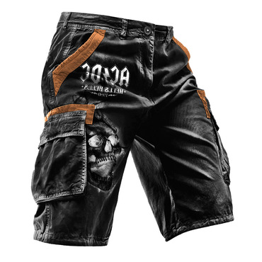 Men's Cargo Shorts Acdc Chic Rock Skull Vintage Distressed Utility Outdoor Shorts