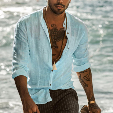 Men's Cotton And Linen Chic Beach Casual Shirt