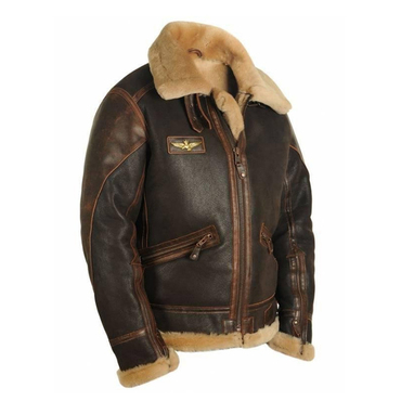 Men's Outdoor Casual Lapel Chic Zip Fleece Thick Leather Jacket