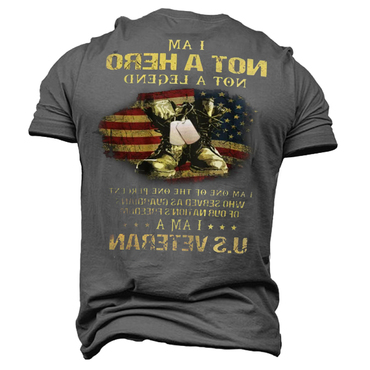 Men's Us Veteran Cotton Chic Short Sleeve Short Sleeve Cotton T-shirt