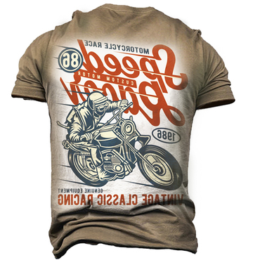 Classic Race Motorcycle Men's Chic Retro Casual Short Sleeve T-shirt