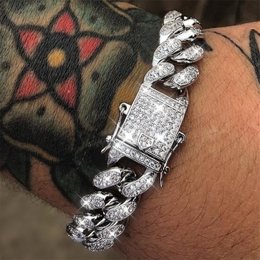 Punk Rock Dark Style Chic Adjustable Bracelet Bracelet Diamond Ancient Cuban Bracelet