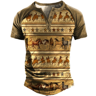 Aztec Men's Short Sleeve Chic Henley T-shirt