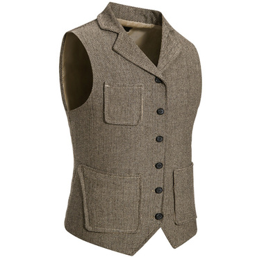 Men's Vintage Lapel Pocket Chic Vest