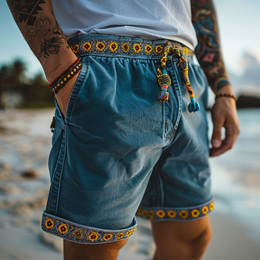 Retro Holiday Beach Chic Shorts