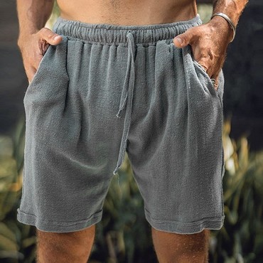 Men's Basic Lace-up Drawstring Chic Linen Shorts