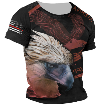 Men's America Eagle 3d Print Chic Short Sleeve T-shirt