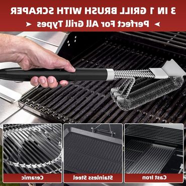 Grill Brush And Scraper Chic With Deluxe Handle Safe Wire Grill Brush Bbq Cleaning Brush Grill Grate Cleaner