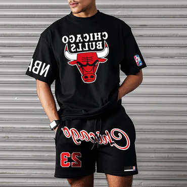 Men's Oversized Nba Chicago Chic Bulls Short Sleeves Suit