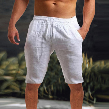 Men's Loose Linen Breathable Chic Half Pants Men's Sports Casual Pants