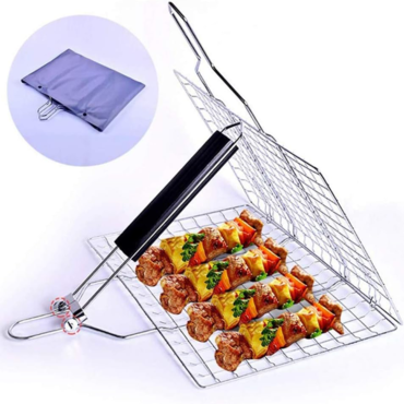 Stainless Steel Folding Grill Chic Basket Outdoor Camping Bbq Accessories Grill