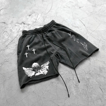 Men's Angel Print Chic Shorts