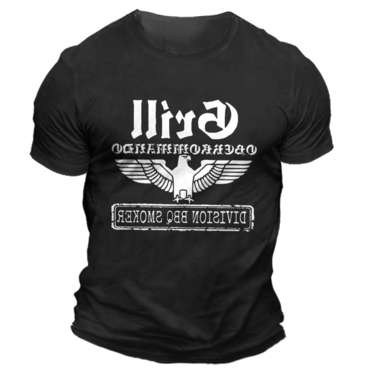 Men's Vintage Grill Oberkommando Chic Division Bbq Smoker Daily Short Sleeve Crew Neck T-shirt