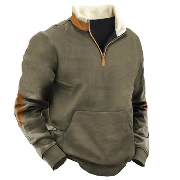 Men's Outdoor Tactical Quarter Chic Pocket Zip Sweatshirt