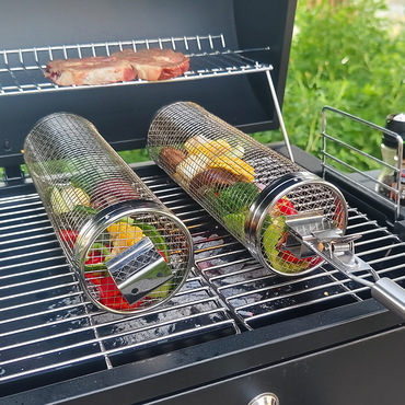 Bbq Rolling Grilling Basket Chic Stainless Steel Grill Mesh Rolling Grill Baskets