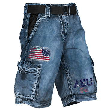 Men's Cargo Shorts You Chic Matter Don't Let Your Story End Tie Dye Print Vintage Distressed Utility Outdoor Shorts