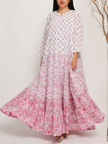 Floral Print Stylish Robe Chic Dress