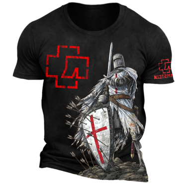 Rammstein Men's Rock Hip Chic Hop Punk Knights Templar Print T-shirt