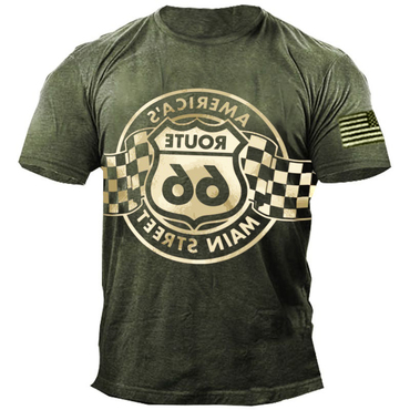 Men's Vintage Route 66 Chic Short Sleeve T-shirt