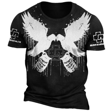 Rammstein Men's Rock Hip Chic Hop Punk Eagle Print T-shirt
