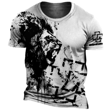 Rammstein Men's Rock Hip Chic Hop Punk Lion Faith Print T-shirt