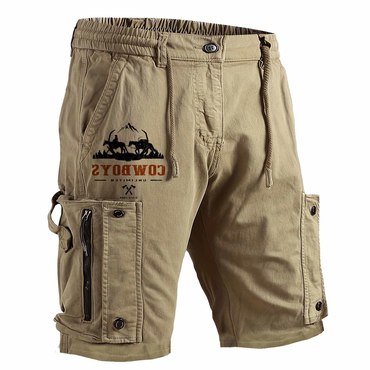 Men's Cargo Shorts Vintage Chic Western Cowboy Tactical Pockets Summer Daily Casual Pants