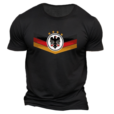 Men's Vintage German Eagle Print Chic Short Sleeve Crew Neck T-shirt