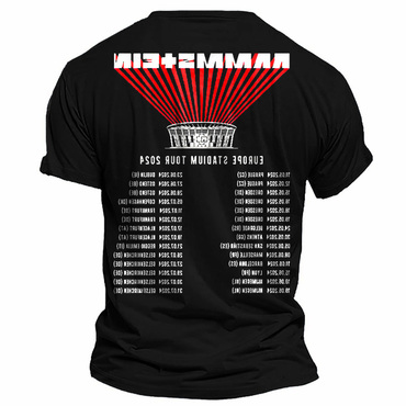 Men's Rammstein Rock Band Print Chic Daily Short Sleeve Crew Neck T-shirt