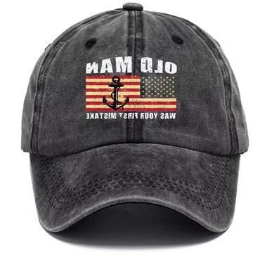Old Men Was Your Chic First Mistake Men's Retro Print Wash Cotton Hat