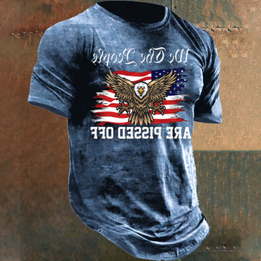 We The People Are Chic Pissed Off American Flag Eagle Men's Short Shirt