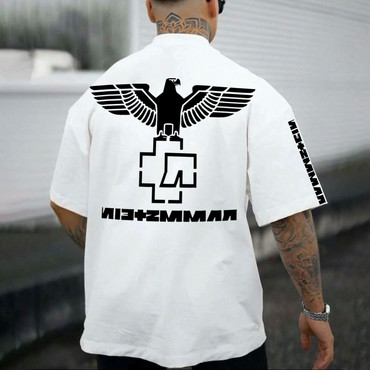 Men's Rammstein Rock Band Chic Loose Short Sleeve Oversized T-shirt
