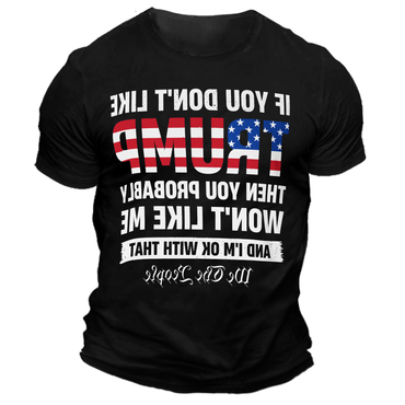 Men's American Election Print Chic Daily Short Sleeve Contrast Color Crew Neck T-shirt