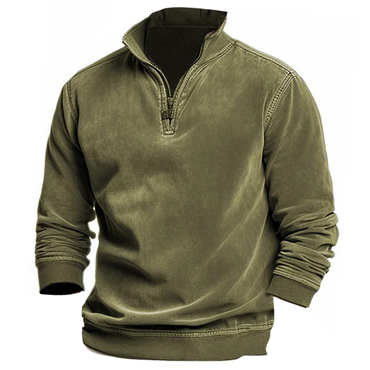 Men's 1/4 Zip Corduroy Chic Sweatshirts Sports & Outdoor Daily Holiday Casual Spring & Fall Clothing Sweatshirts