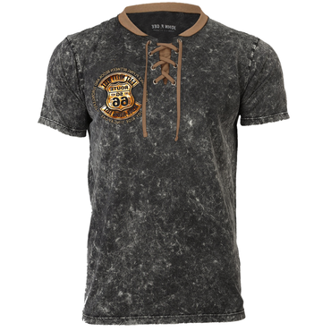 Men's Route 66 Chain Chic Printed Everyday Henry Neck Short Sleeve T-shirt