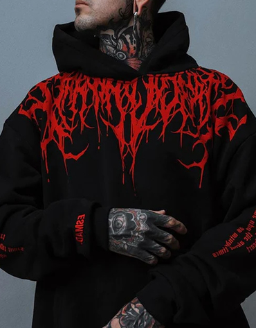 Evil Blood Oversize Large Chic Pattern Hoodie