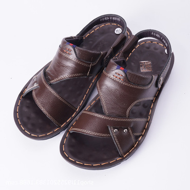 Men's Beach Cowhide Shoes Chic With Soft Soled Sandals