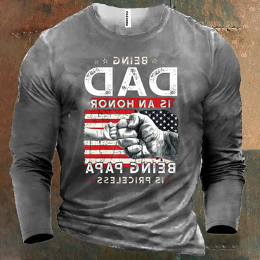 American Flag Being Dad Chic Is An Being Papa Men's Cotton T-shirt