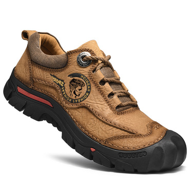 Men's Casual Thick Sole Chic Wear-resistant Leather Hiking Shoes